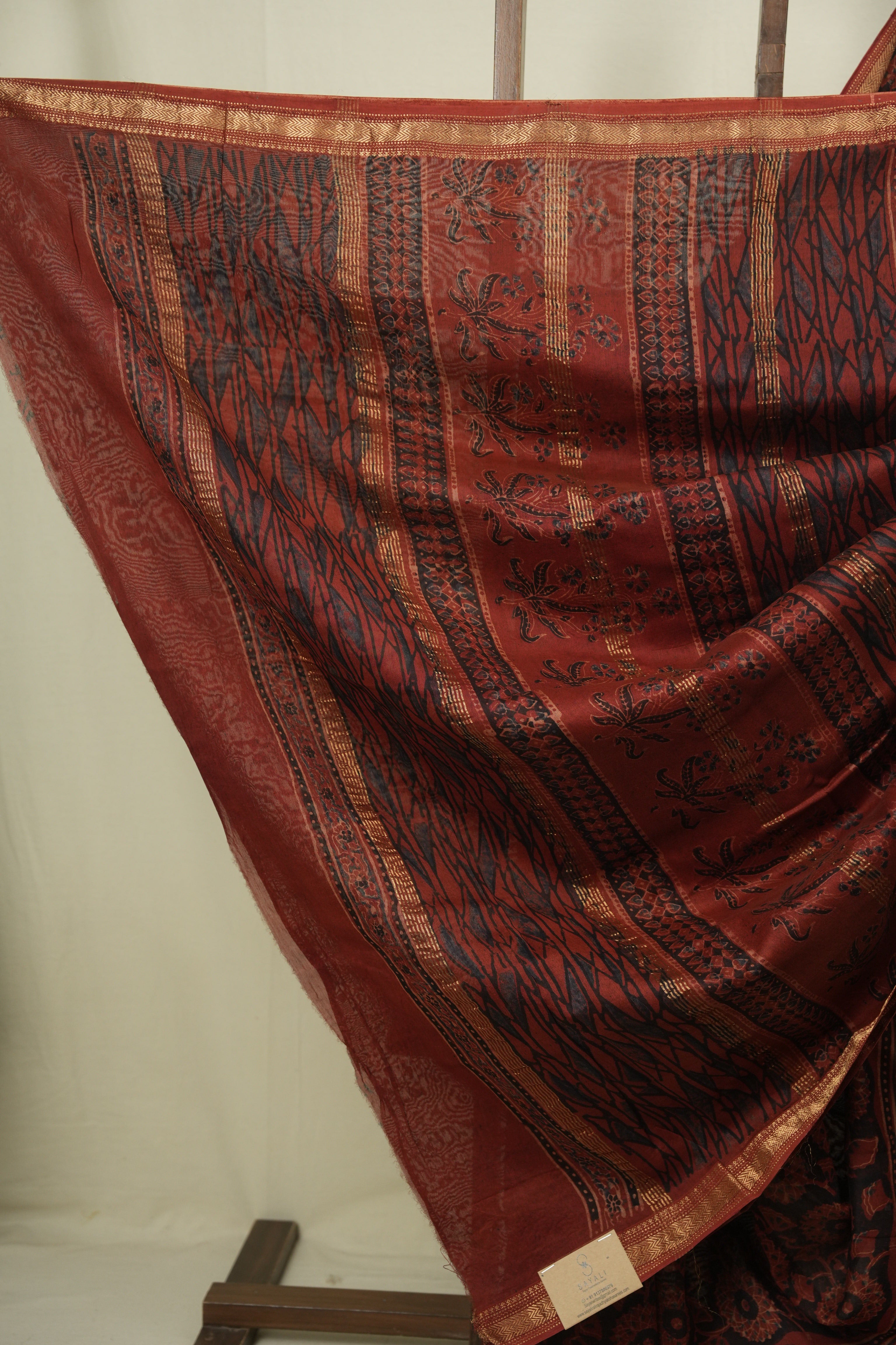 Maroon HBP Cotton Silk Saree With Chanderi Border - SRMCSS1749
