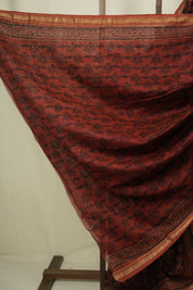 Maroon HBP Cotton Silk Saree With Chanderi Border - SRMCSS1749