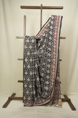Black HBP Cotton Saree - SRBCS3692