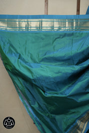 Two Tone Turquoise Silk Paithani Saree - SRTTTSPS754