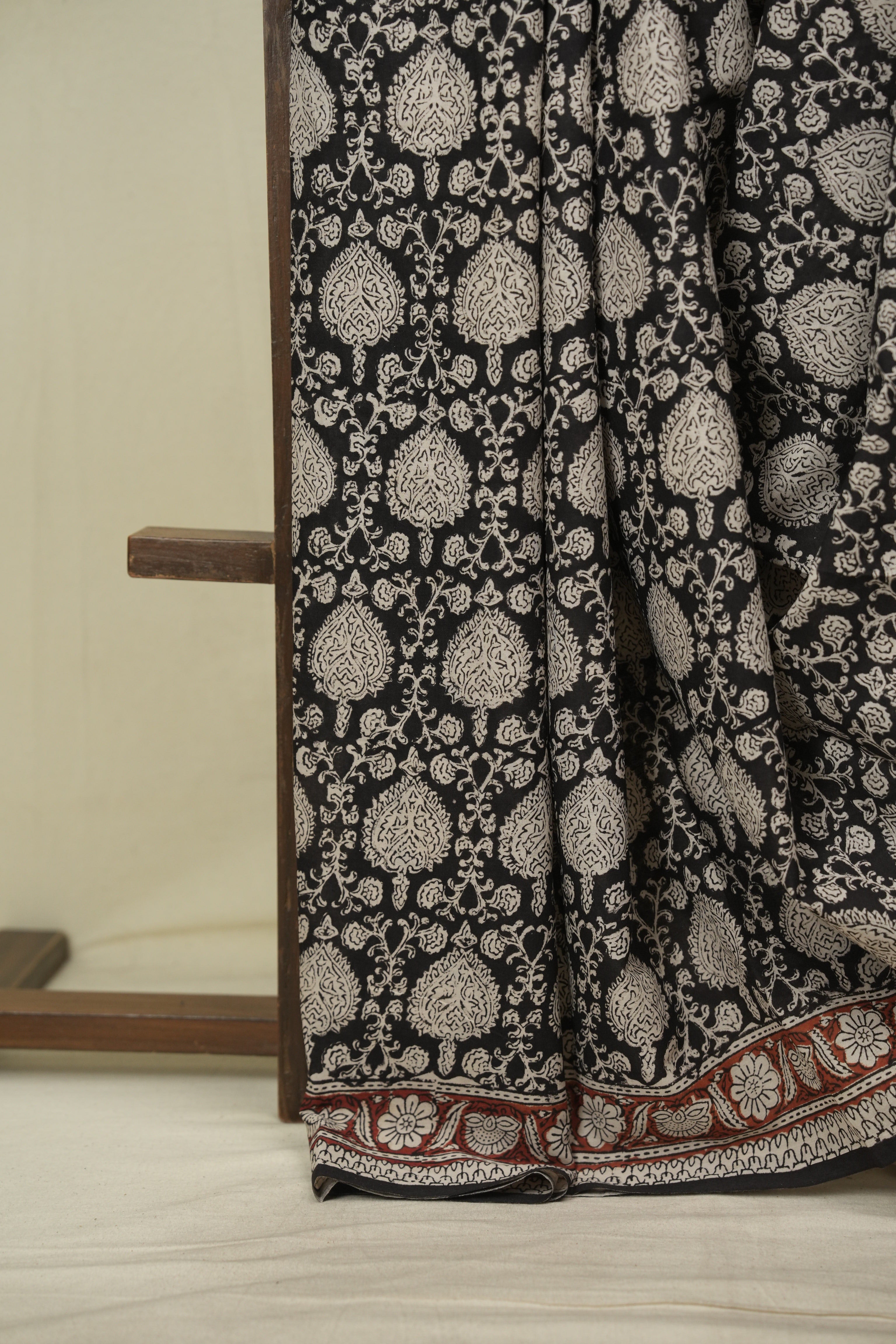 Black HBP Cotton Saree - SRBCS3692