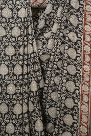 Black HBP Cotton Saree - SRBCS3692