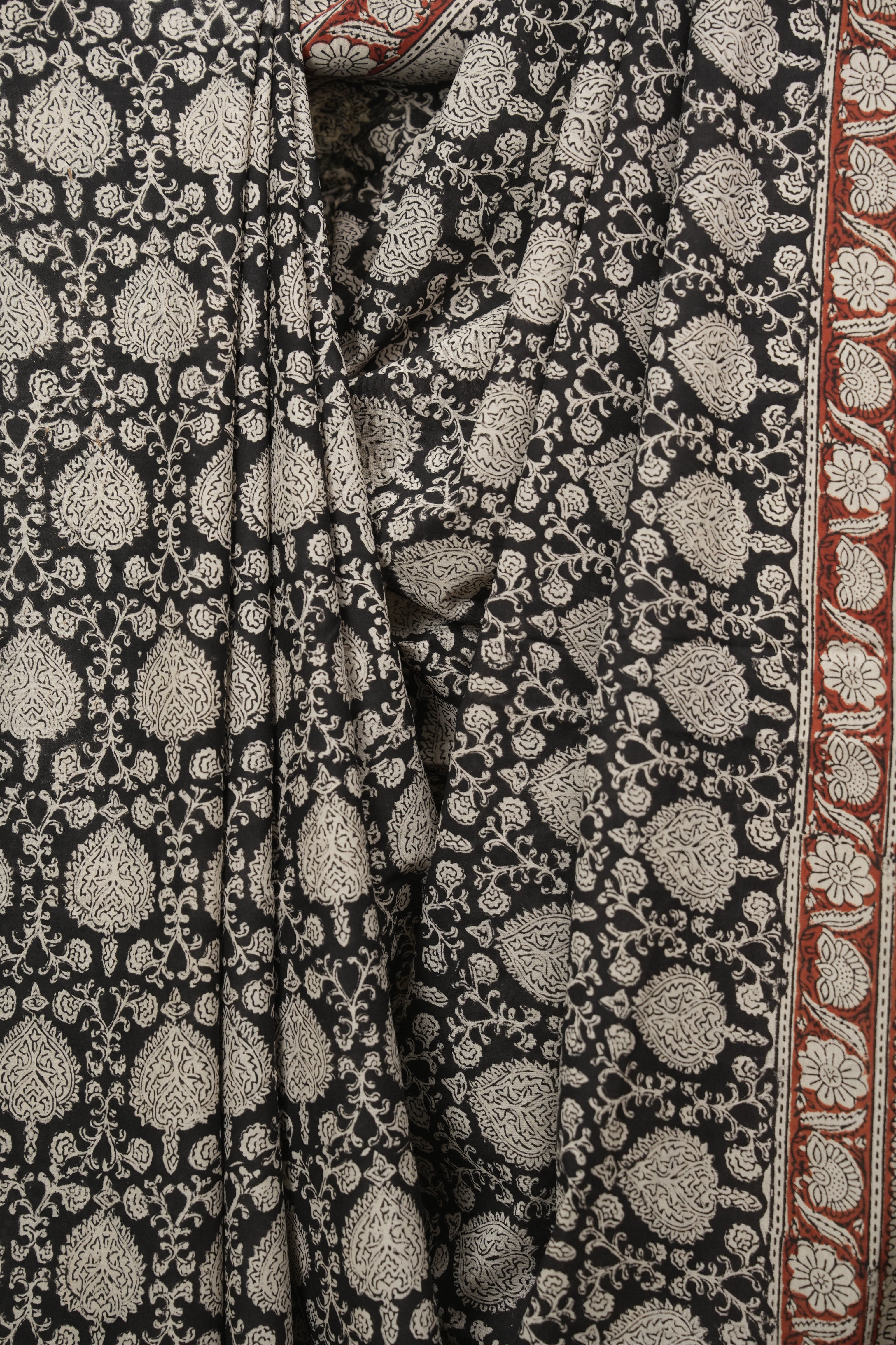 Black HBP Cotton Saree - SRBCS3692