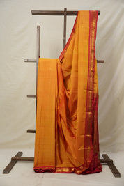 Golden Yellow Kanjivaram Silk Saree - SRGYKSS989