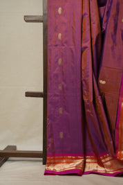 Two Tone Purple Silk Paithani Saree - SRTTPSPS753