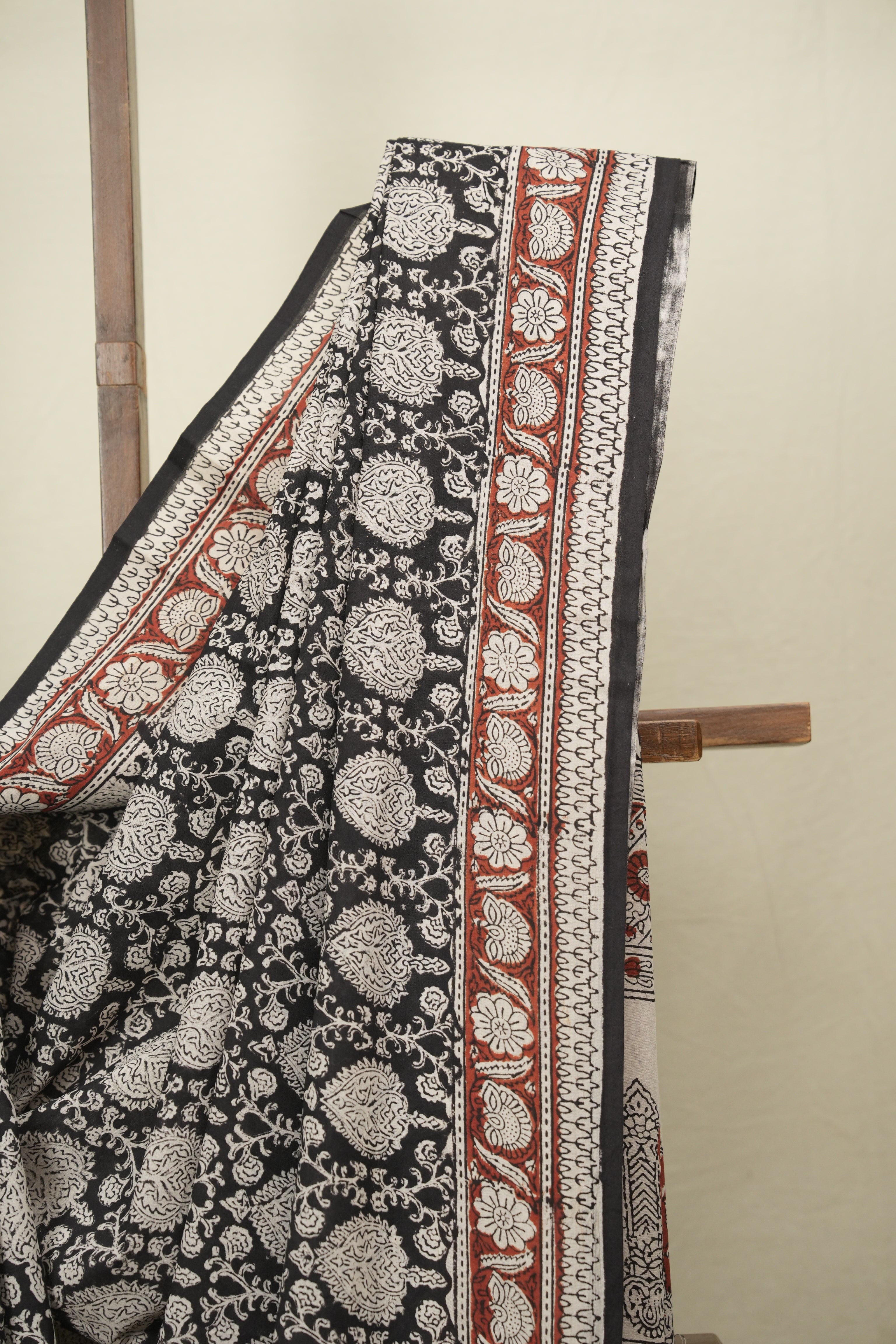 Black HBP Cotton Saree - SRBCS3692