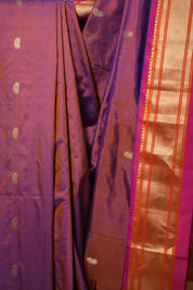 Two Tone Purple Silk Paithani Saree - SRTTPSPS753