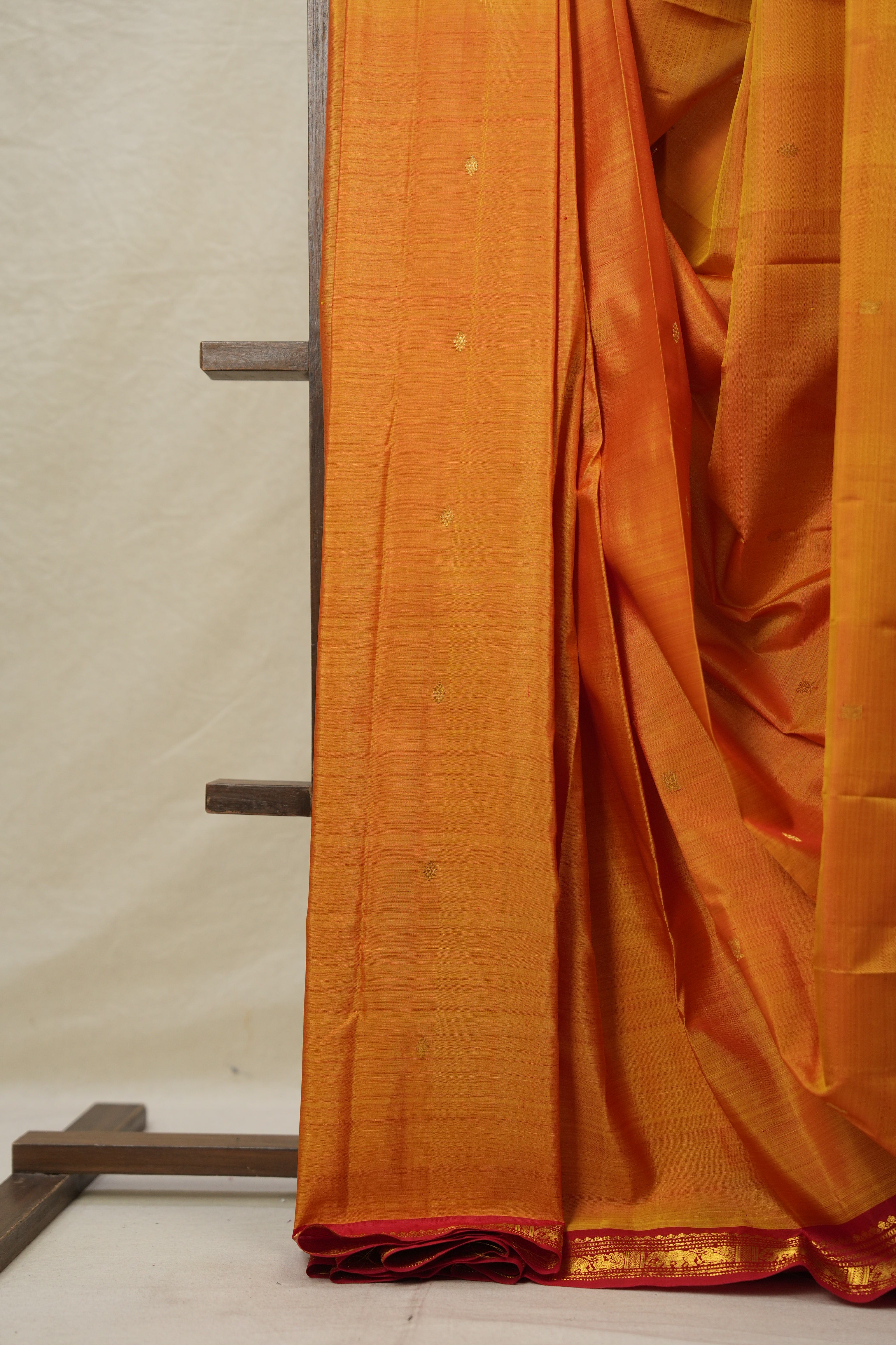 Golden Yellow Kanjivaram Silk Saree - SRGYKSS989