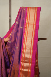 Two Tone Purple Silk Paithani Saree - SRTTPSPS753