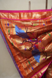 Two Tone Purple Silk Paithani Saree - SRTTPSPS753