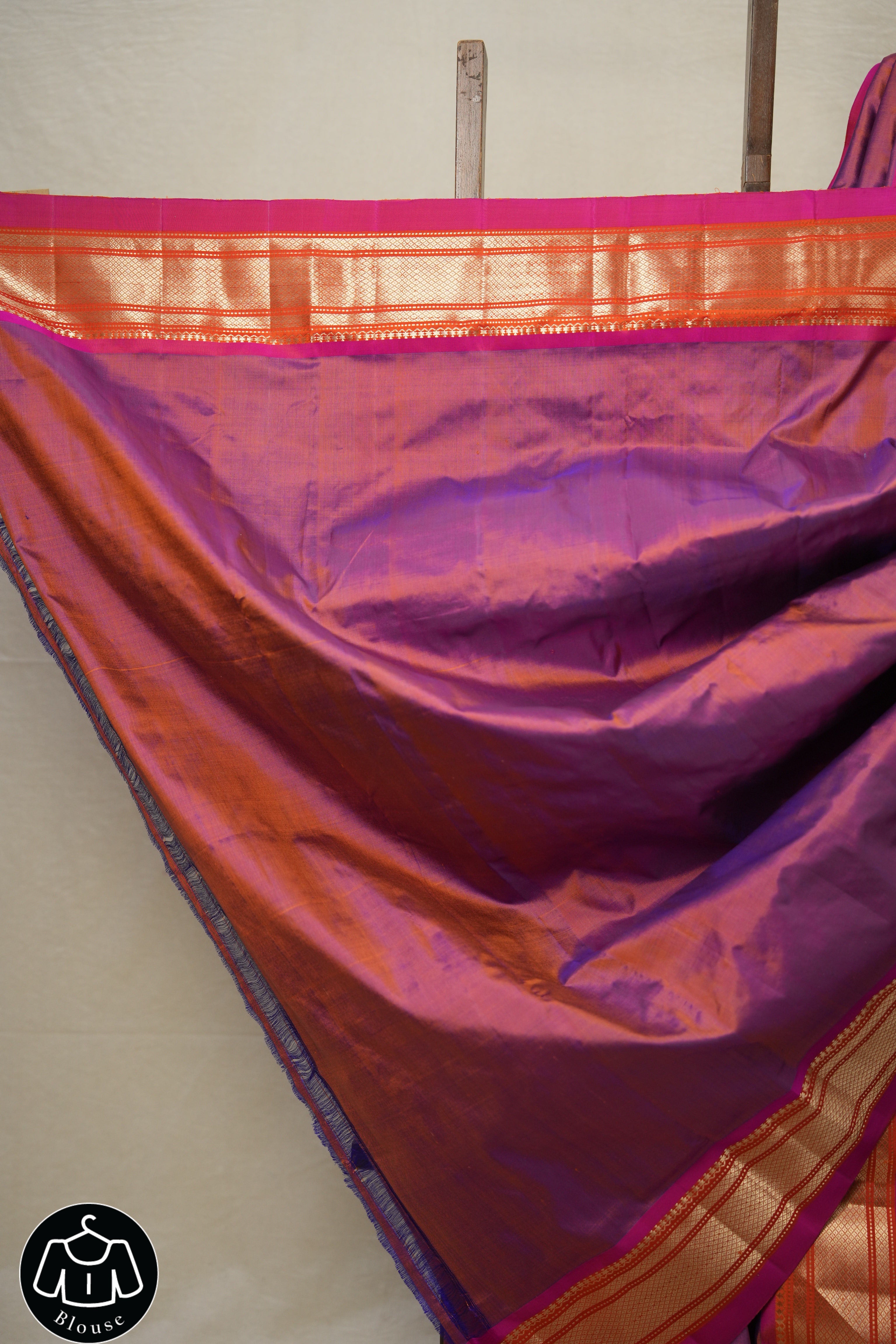 Two Tone Purple Silk Paithani Saree - SRTTPSPS753