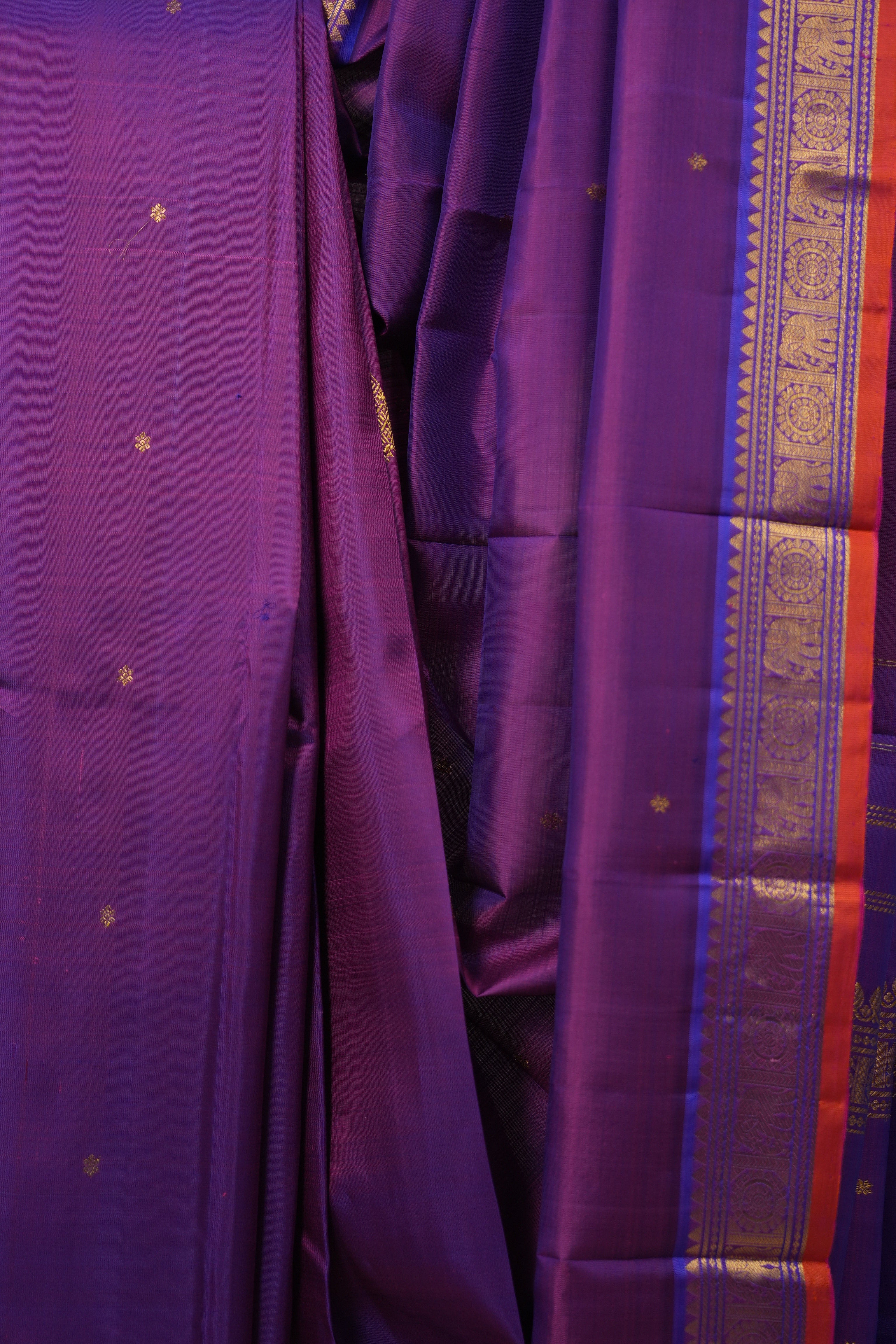Two Tone Purple Kanjivaram Silk Saree - SRTTPKSS991