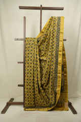 Mustard HBP Cotton Silk Saree With Chanderi Border - SRMCSS1748