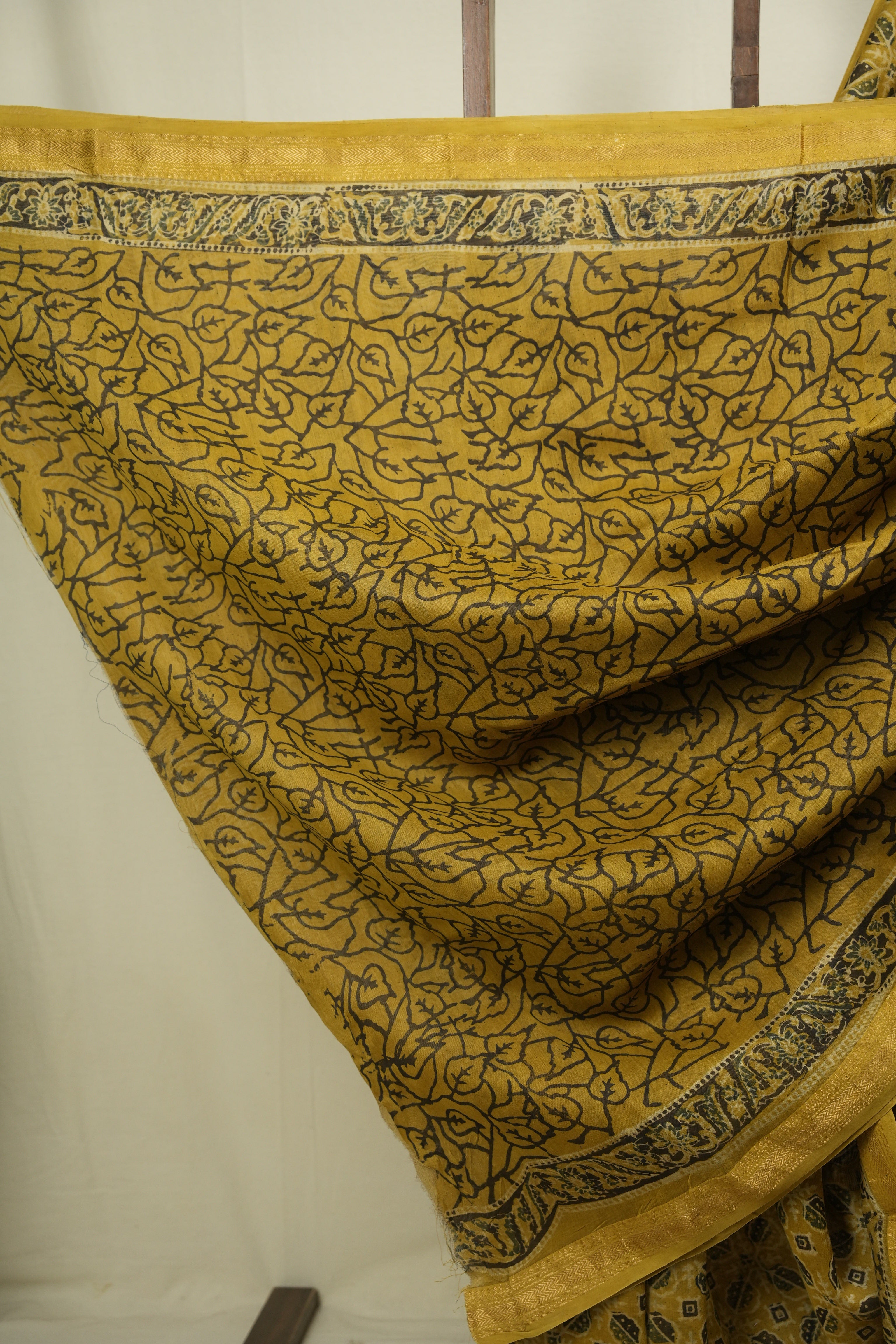Mustard HBP Cotton Silk Saree With Chanderi Border - SRMCSS1746
