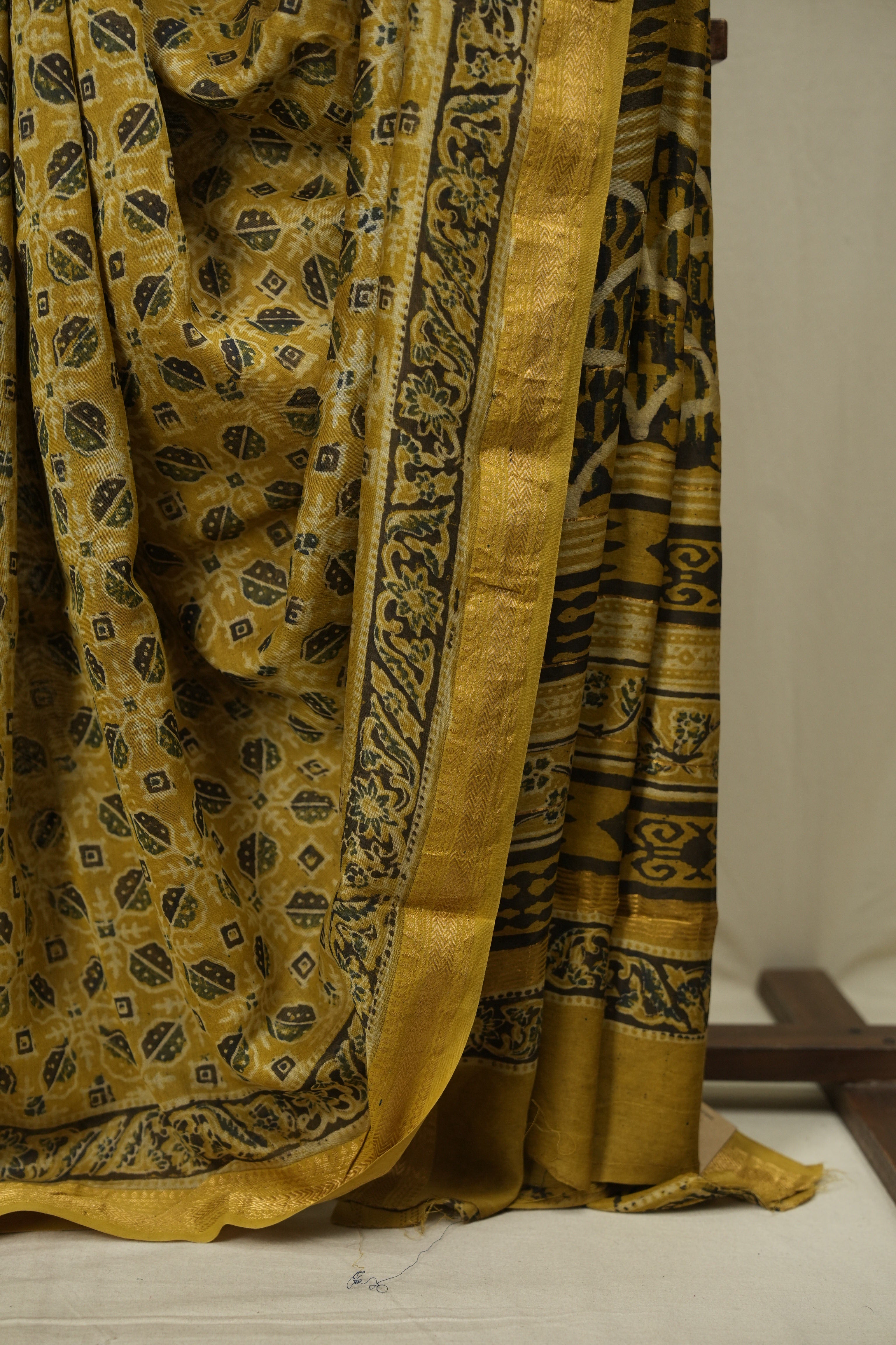 Mustard HBP Cotton Silk Saree With Chanderi Border - SRMCSS1746