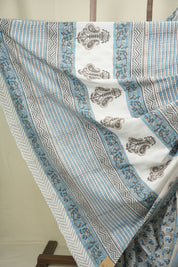 Grey HBP Cotton Saree - SRGCS3696