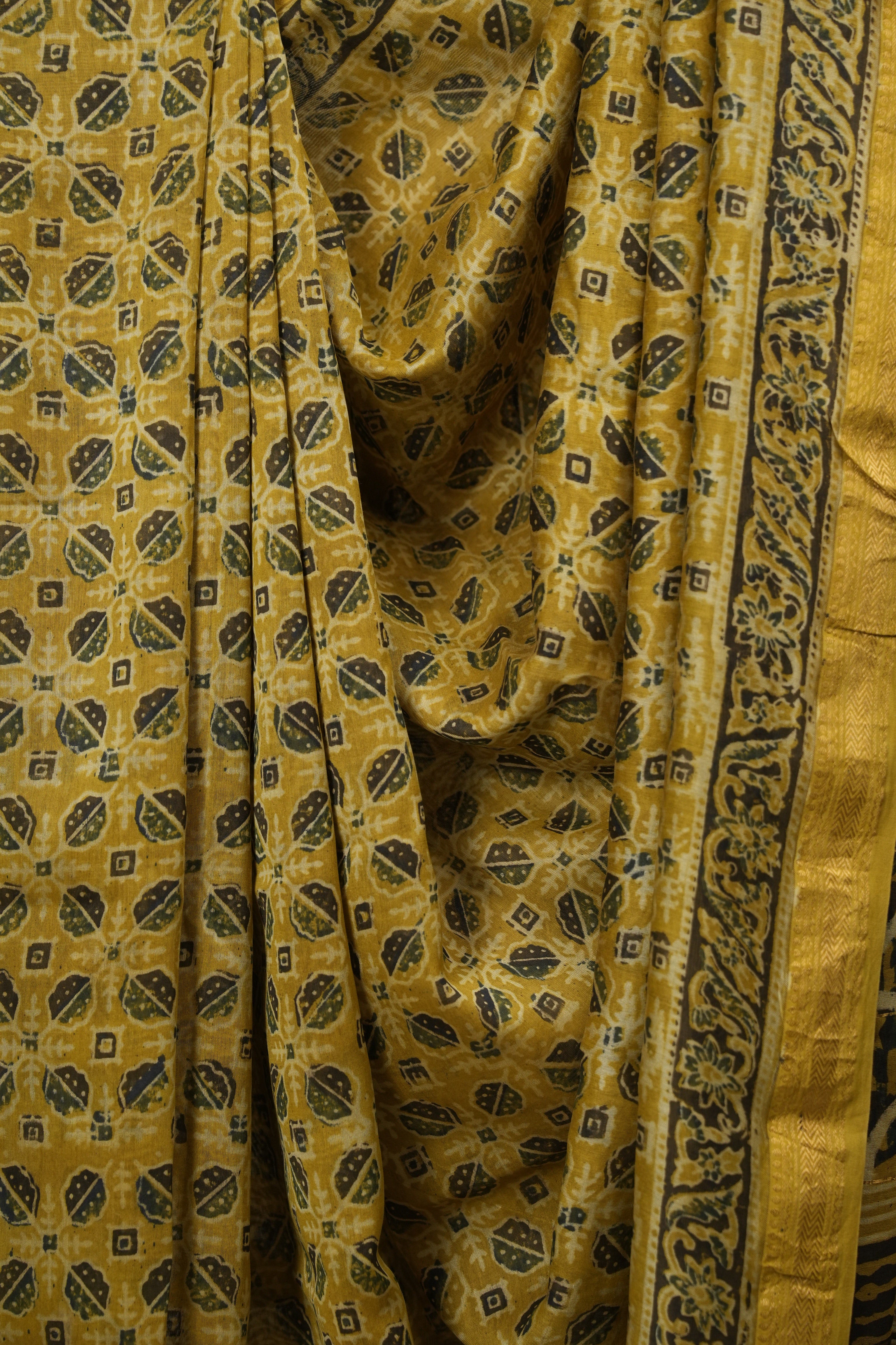 Mustard HBP Cotton Silk Saree With Chanderi Border - SRMCSS1746
