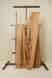 Golden Copper Tissue Tussar Silk Saree - SRGCTTSS392
