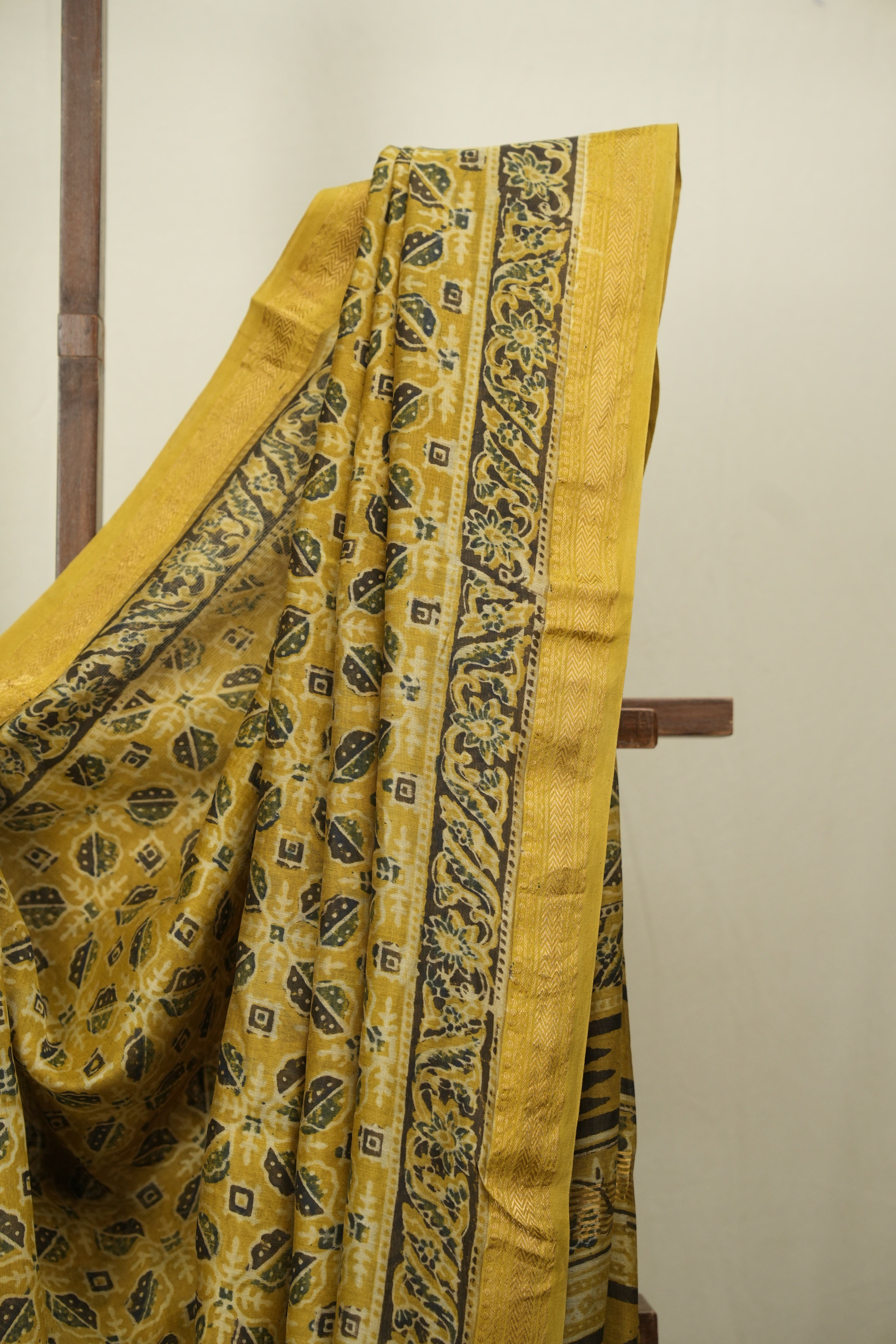 Mustard HBP Cotton Silk Saree With Chanderi Border - SRMCSS1746