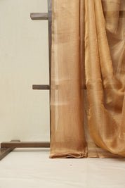 Golden Copper Tissue Tussar Silk Saree - SRGCTTSS392