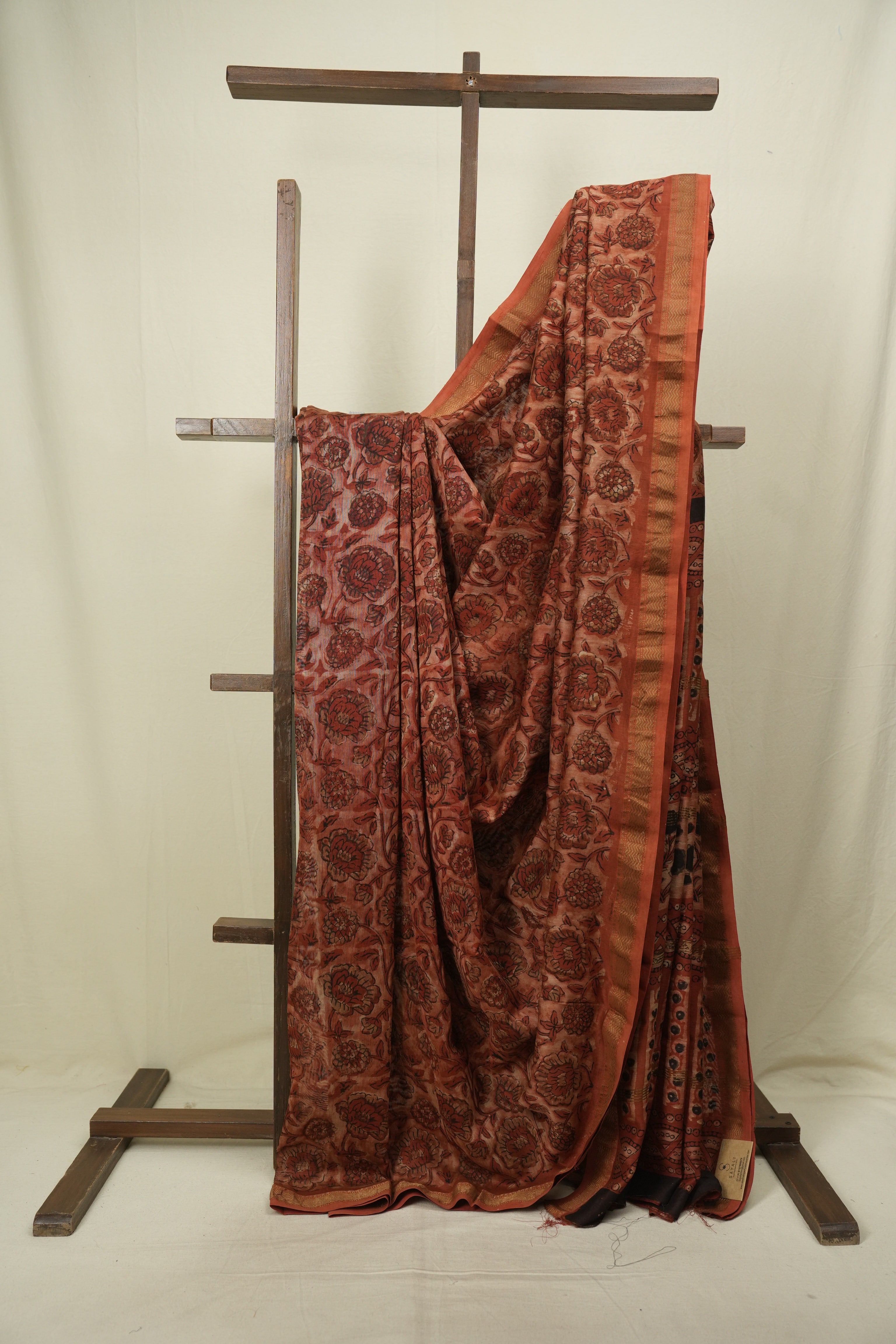 Brick Red HBP Cotton Silk Saree With Chanderi Border - SRBRCSS1756
