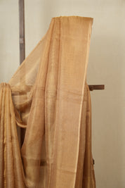 Golden Copper Tissue Tussar Silk Saree - SRGCTTSS392