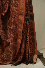 Brick Red HBP Cotton Silk Saree With Chanderi Border - SRBRCSS1756