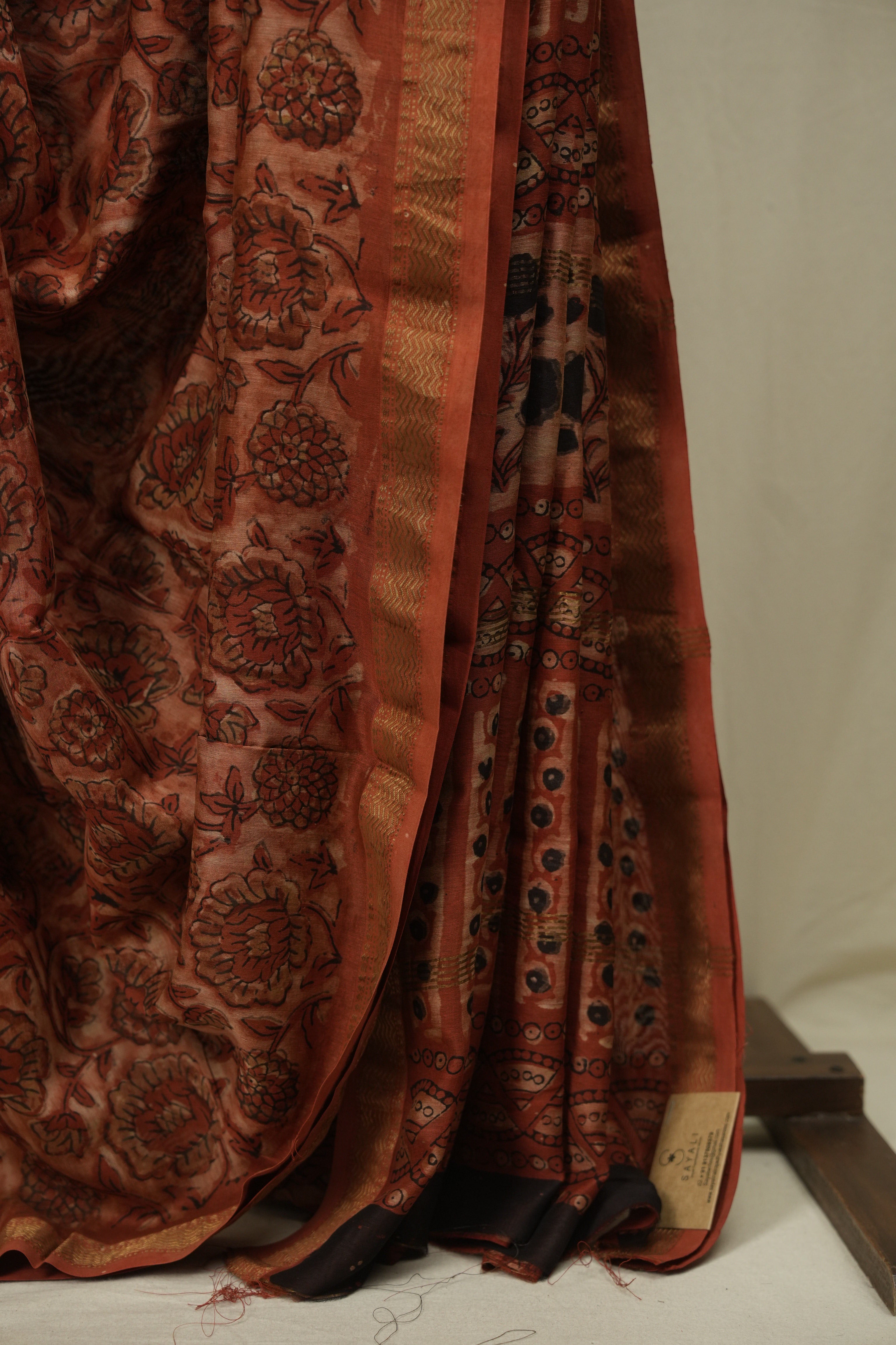 Brick Red HBP Cotton Silk Saree With Chanderi Border - SRBRCSS1756