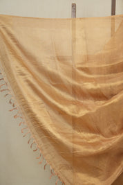 Golden Copper Tissue Tussar Silk Saree - SRGCTTSS392