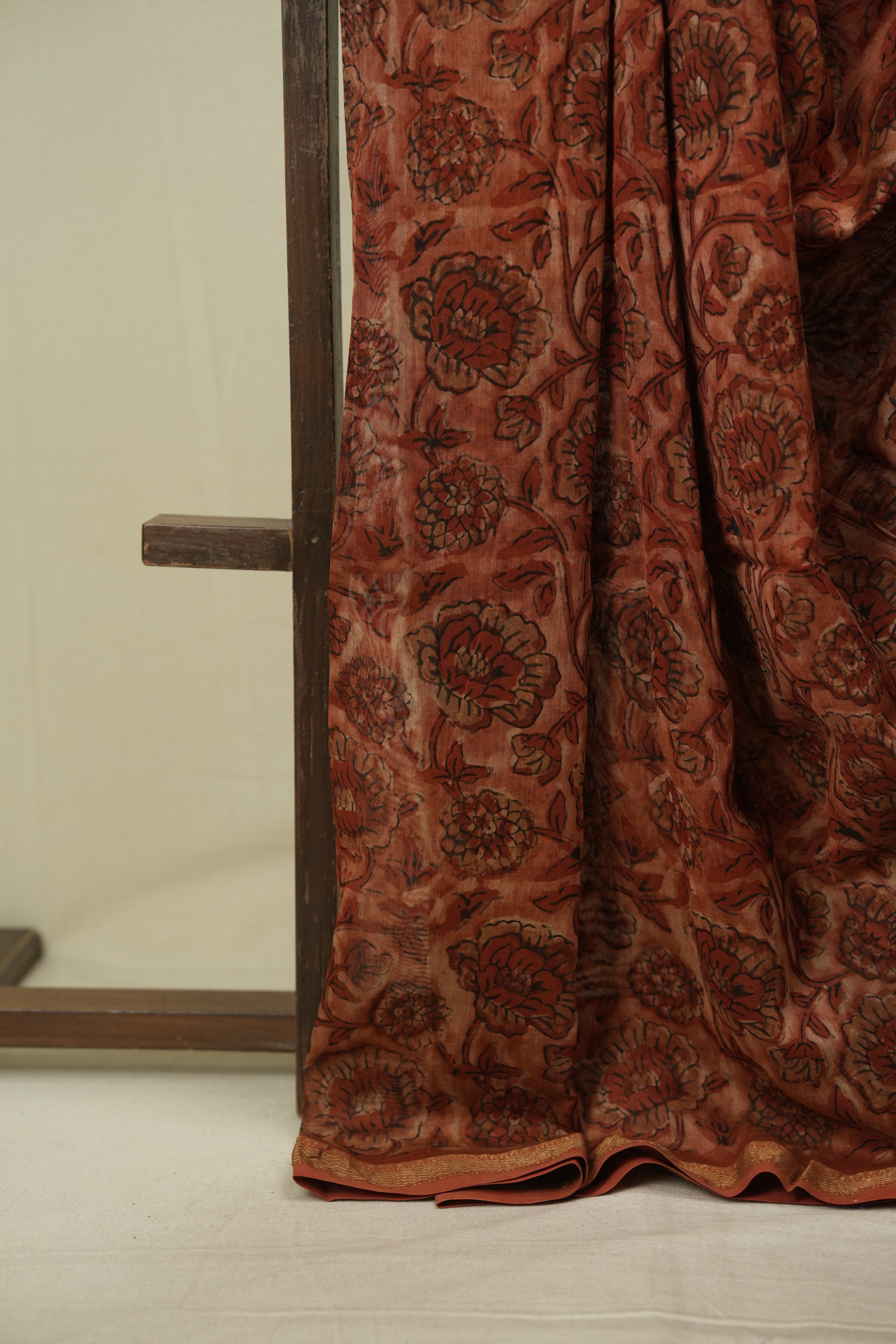 Brick Red HBP Cotton Silk Saree With Chanderi Border - SRBRCSS1756