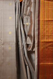 Sand Kanjivaram Silk Saree - SRSKSS1012