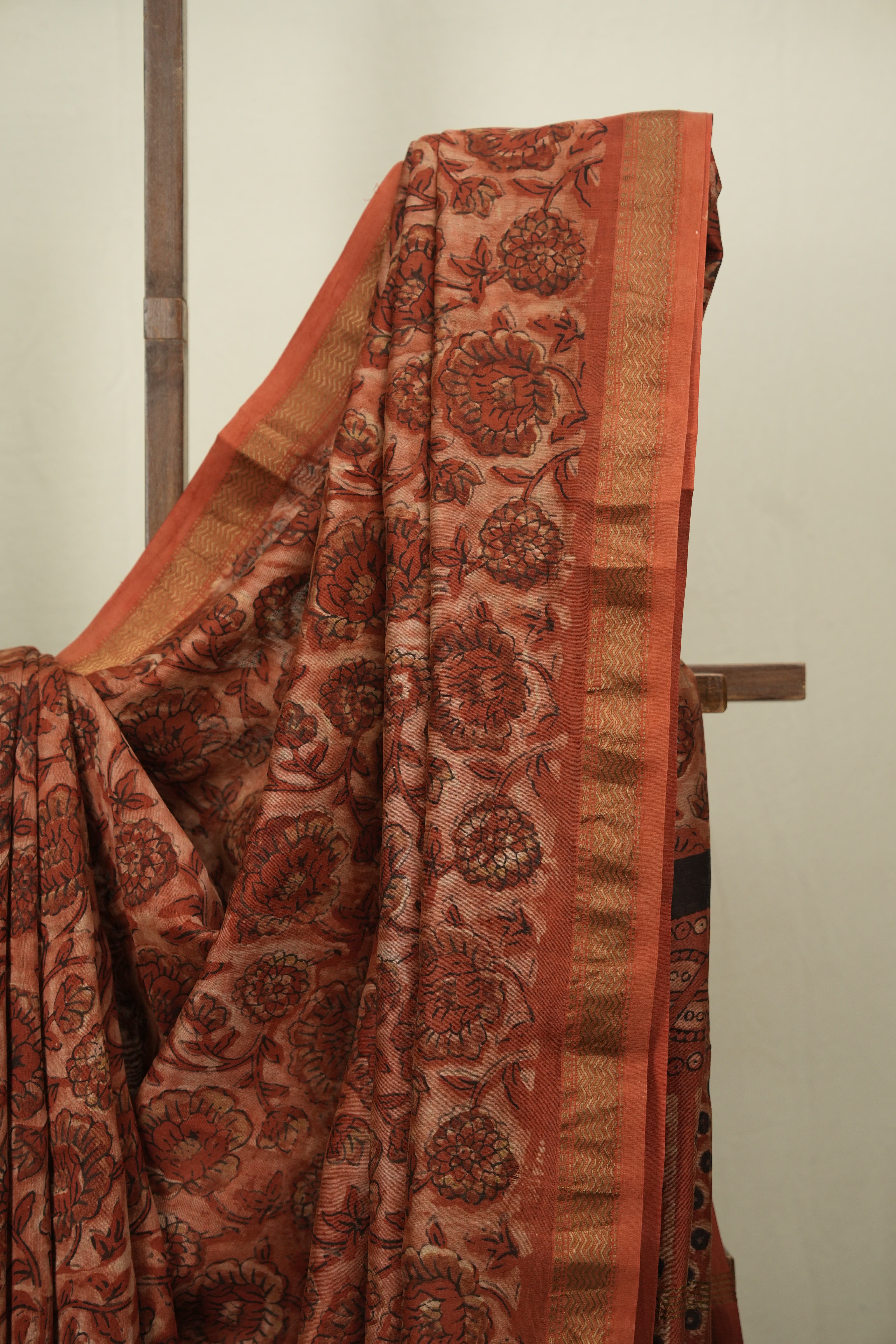 Brick Red HBP Cotton Silk Saree With Chanderi Border - SRBRCSS1756