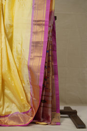 Light Yellow Silk Paithani Saree - SRLYSPS749