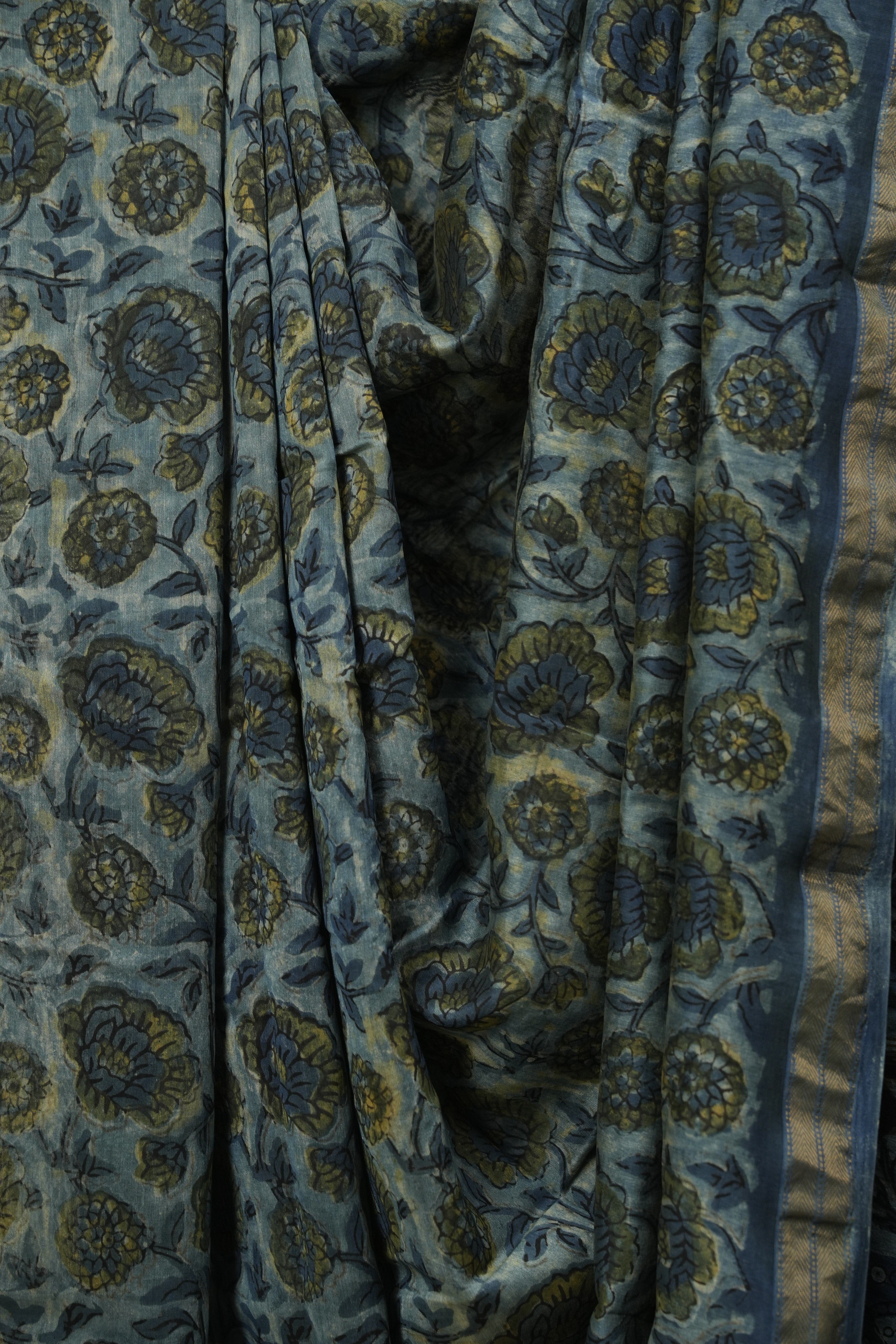 Blue HBP Cotton Silk Saree With Chanderi Border - SRBCSS1755