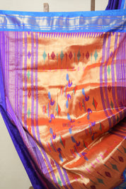 Royal Blue Silk Paithani Saree - SRRBSPS738