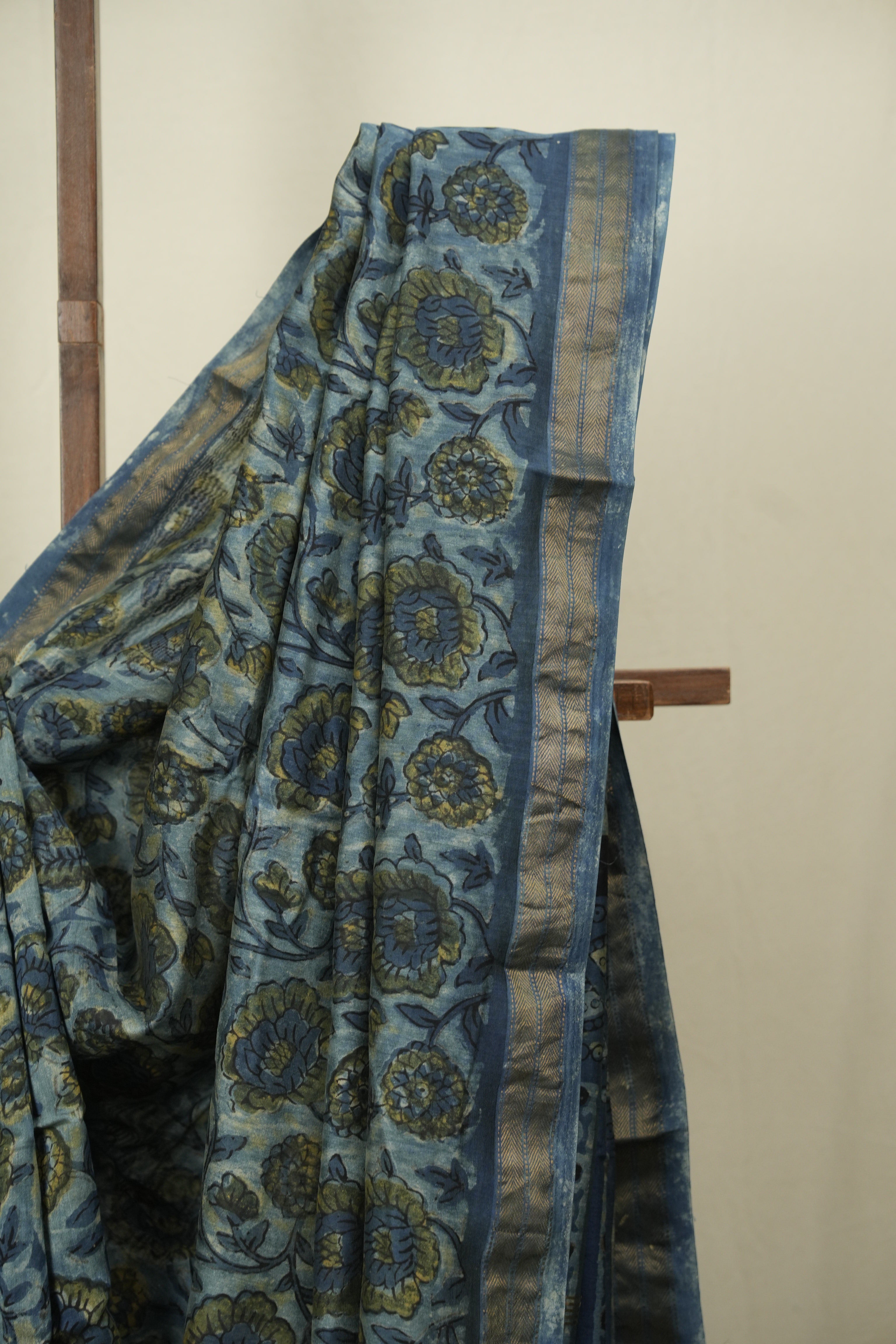 Blue HBP Cotton Silk Saree With Chanderi Border - SRBCSS1755