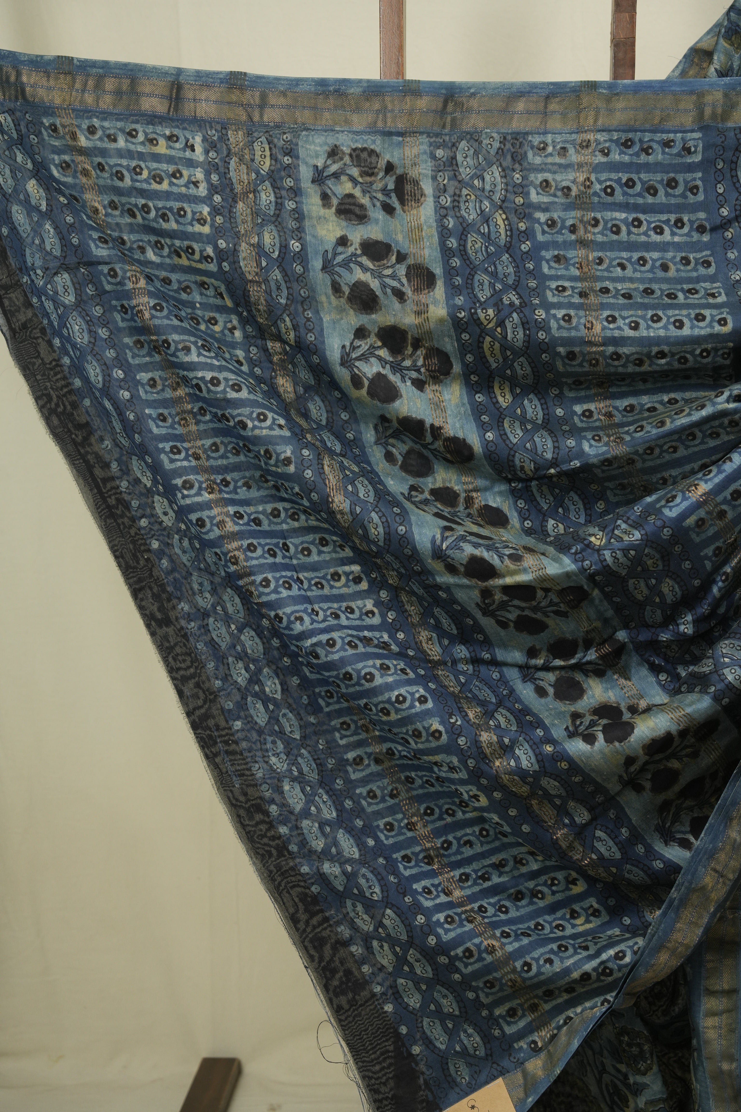 Blue HBP Cotton Silk Saree With Chanderi Border - SRBCSS1755