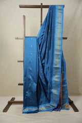 Peacock Blue Silk Paithani Saree - SRPBSPS744