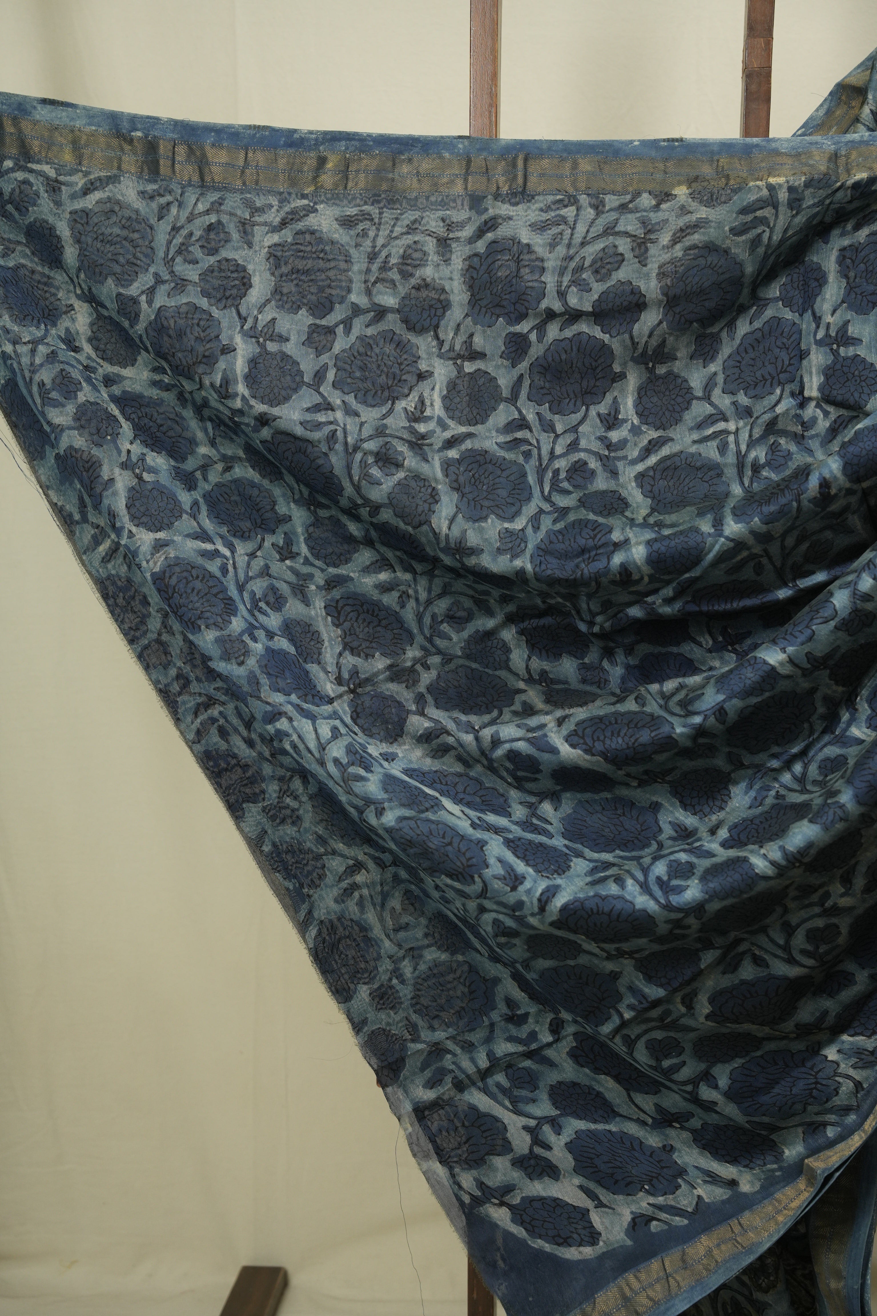 Blue HBP Cotton Silk Saree With Chanderi Border - SRBCSS1755