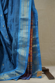 Peacock Blue Silk Paithani Saree - SRPBSPS744