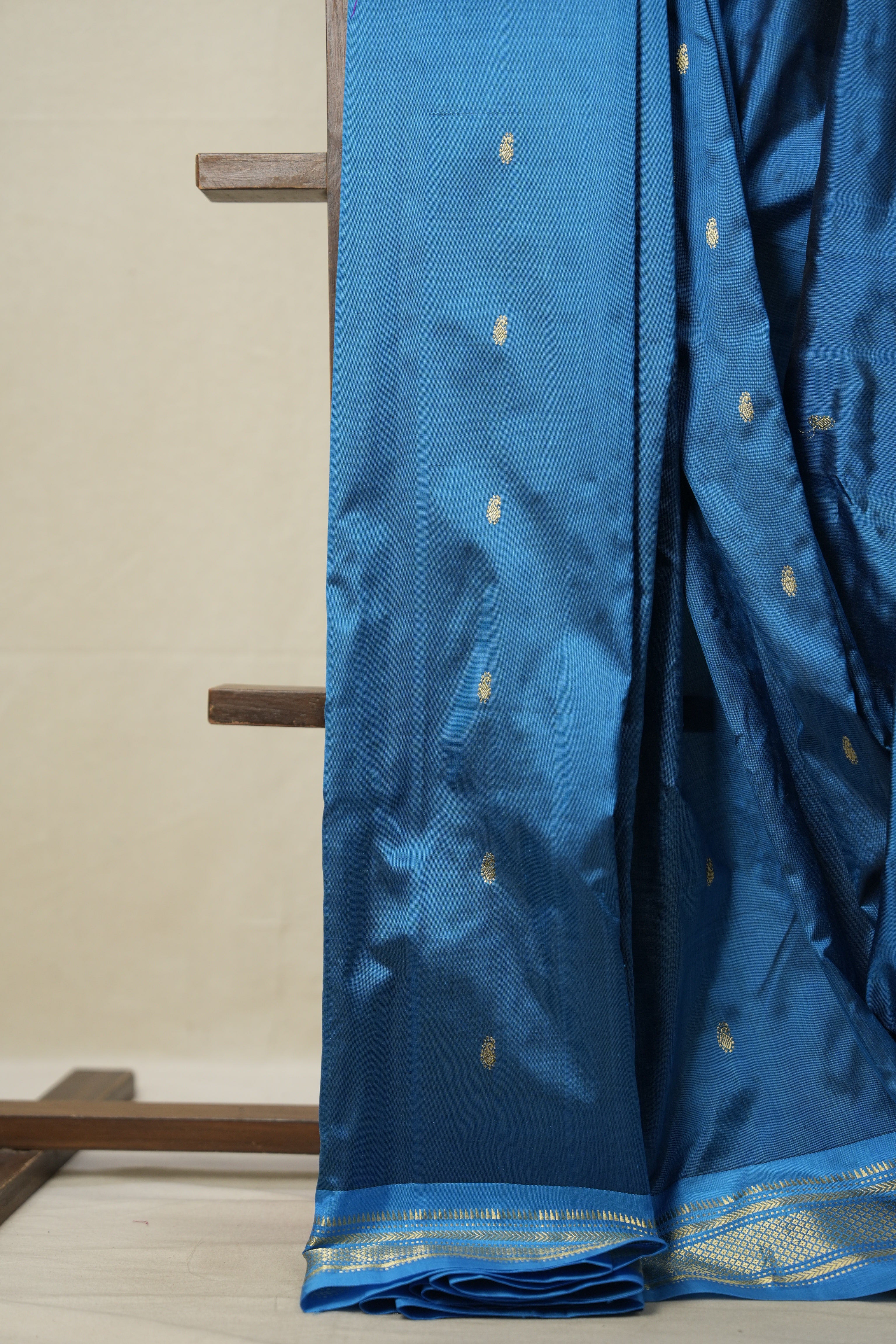 Peacock Blue Silk Paithani Saree - SRPBSPS744