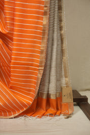 Orange Maheshwari Saree - SROMS1376