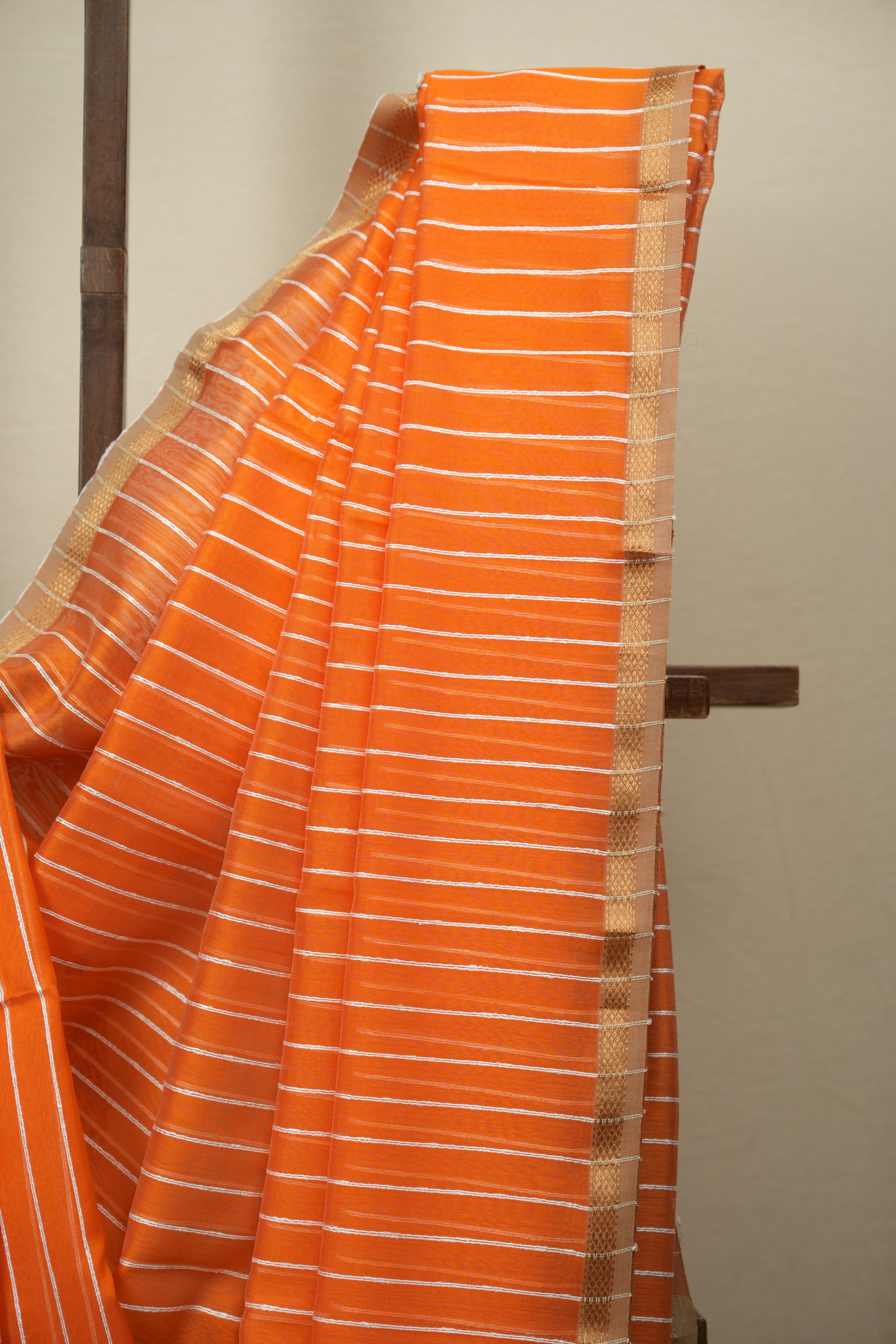 Orange Maheshwari Saree - SROMS1376