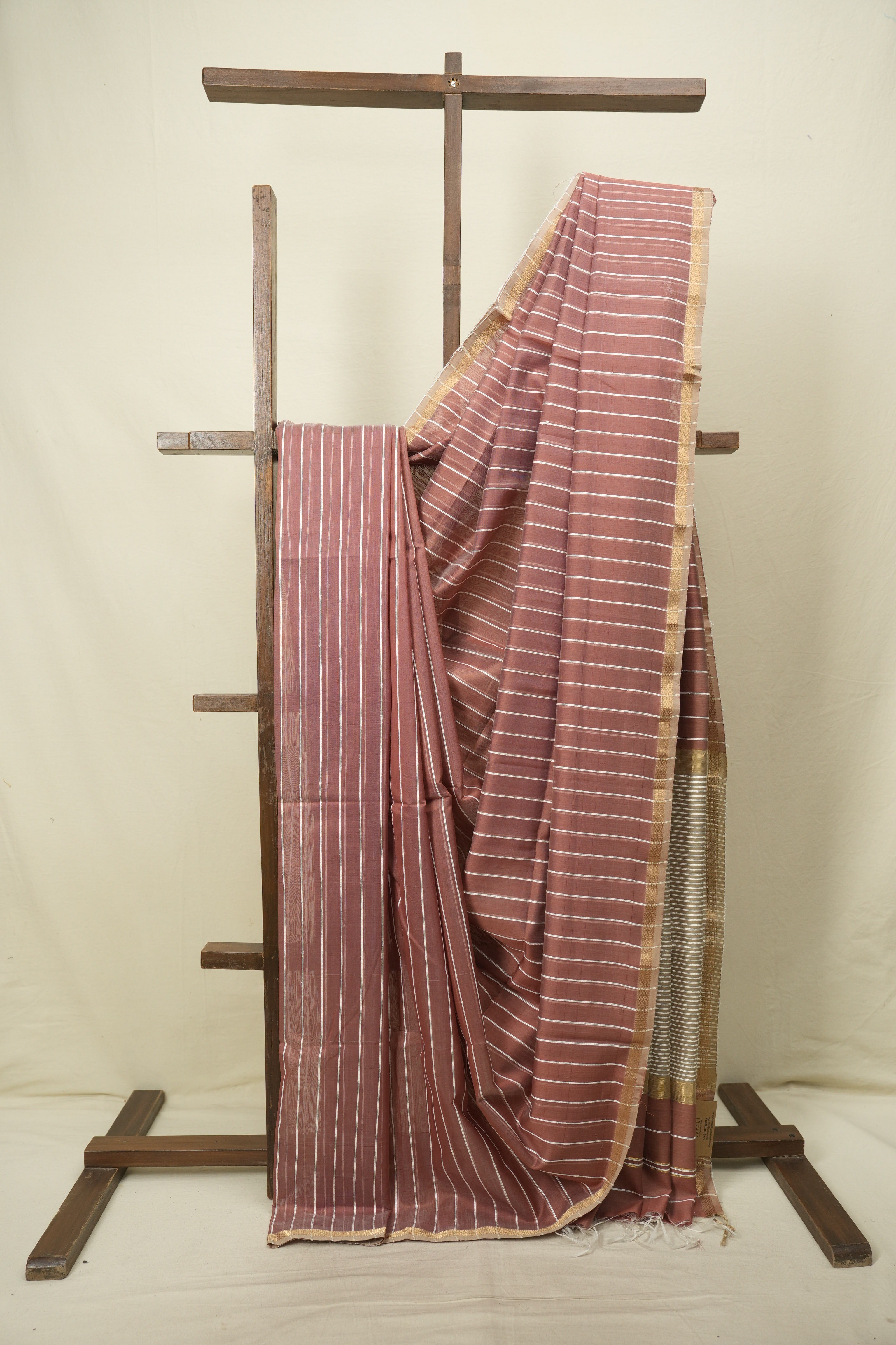 Maroon Maheshwari Saree - SRMMS1373