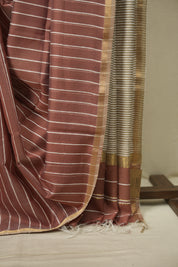 Maroon Maheshwari Saree - SRMMS1373