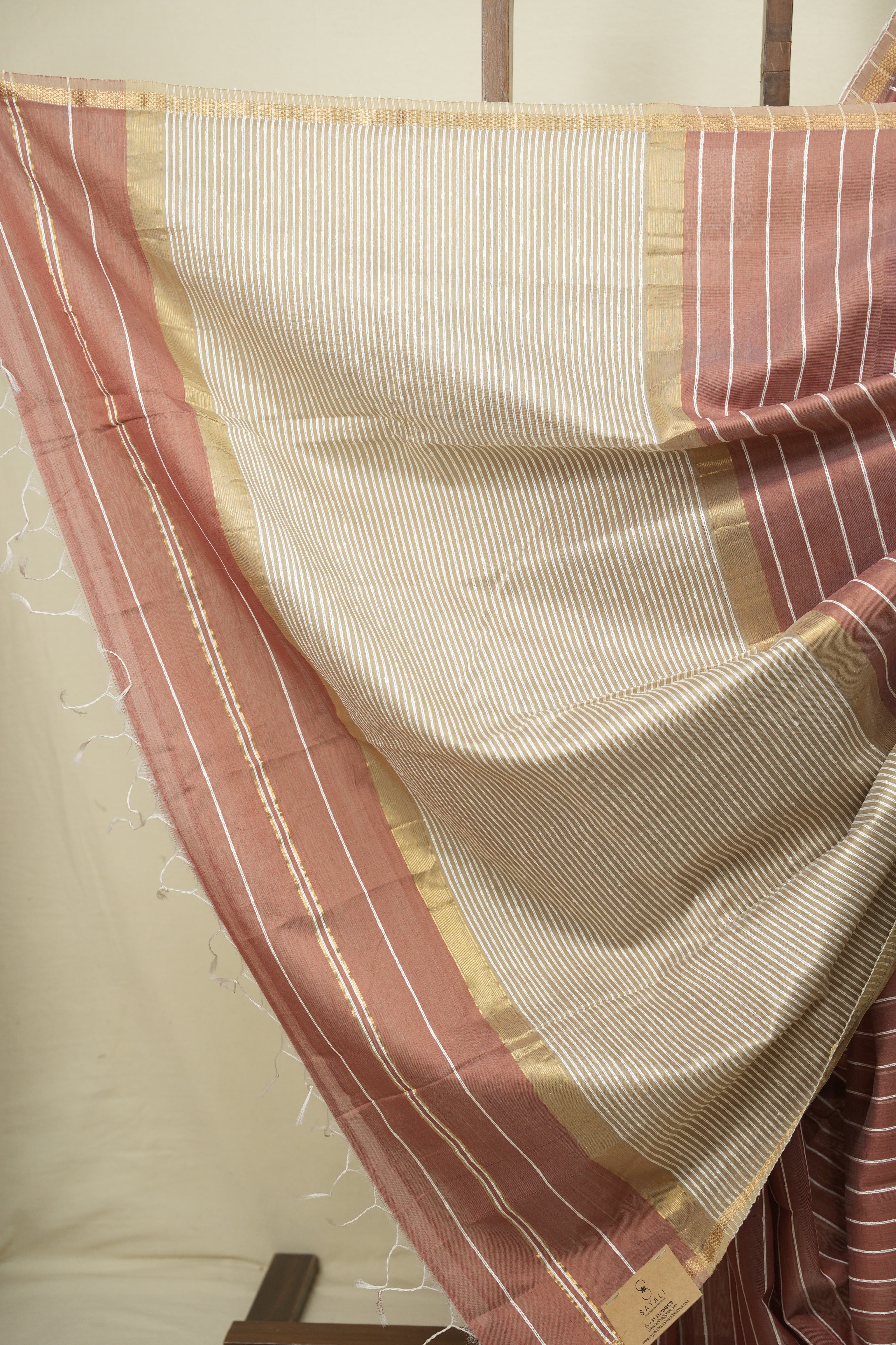 Maroon Maheshwari Saree - SRMMS1373