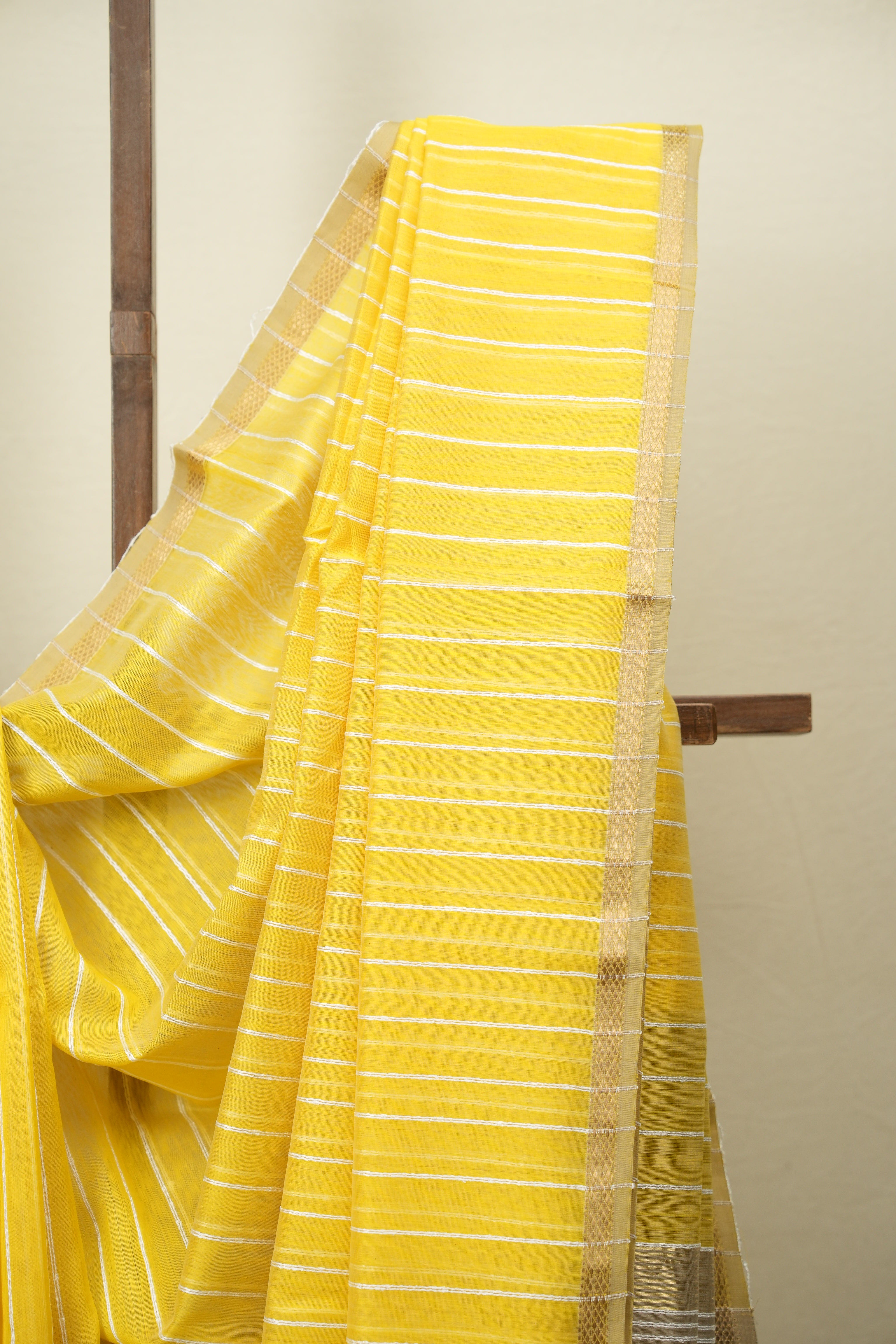 Yellow Maheshwari Saree - SRYMS1370