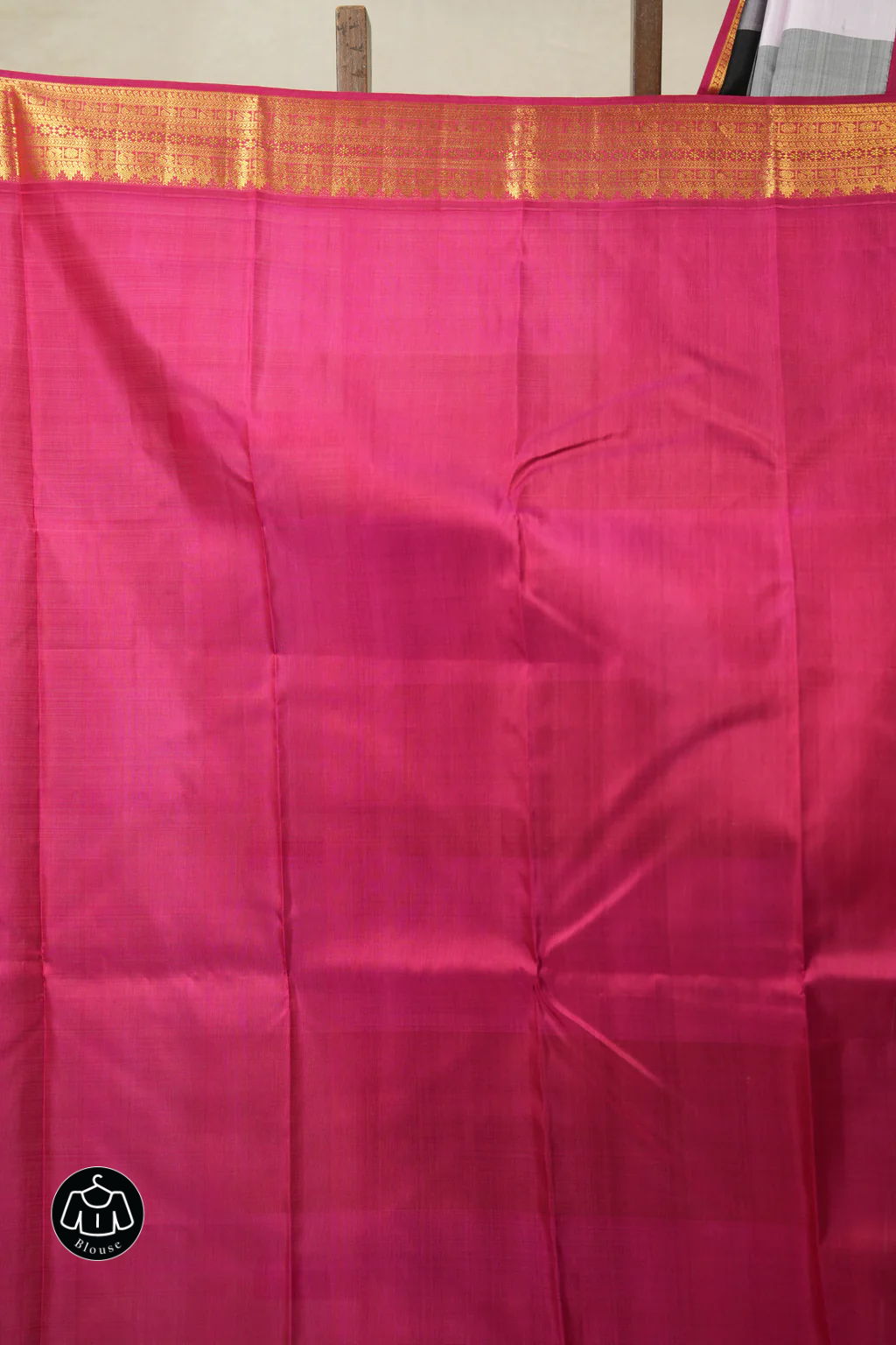 Black - Grey Checks Kanjivaram Silk Saree - SRBGCKSS1013