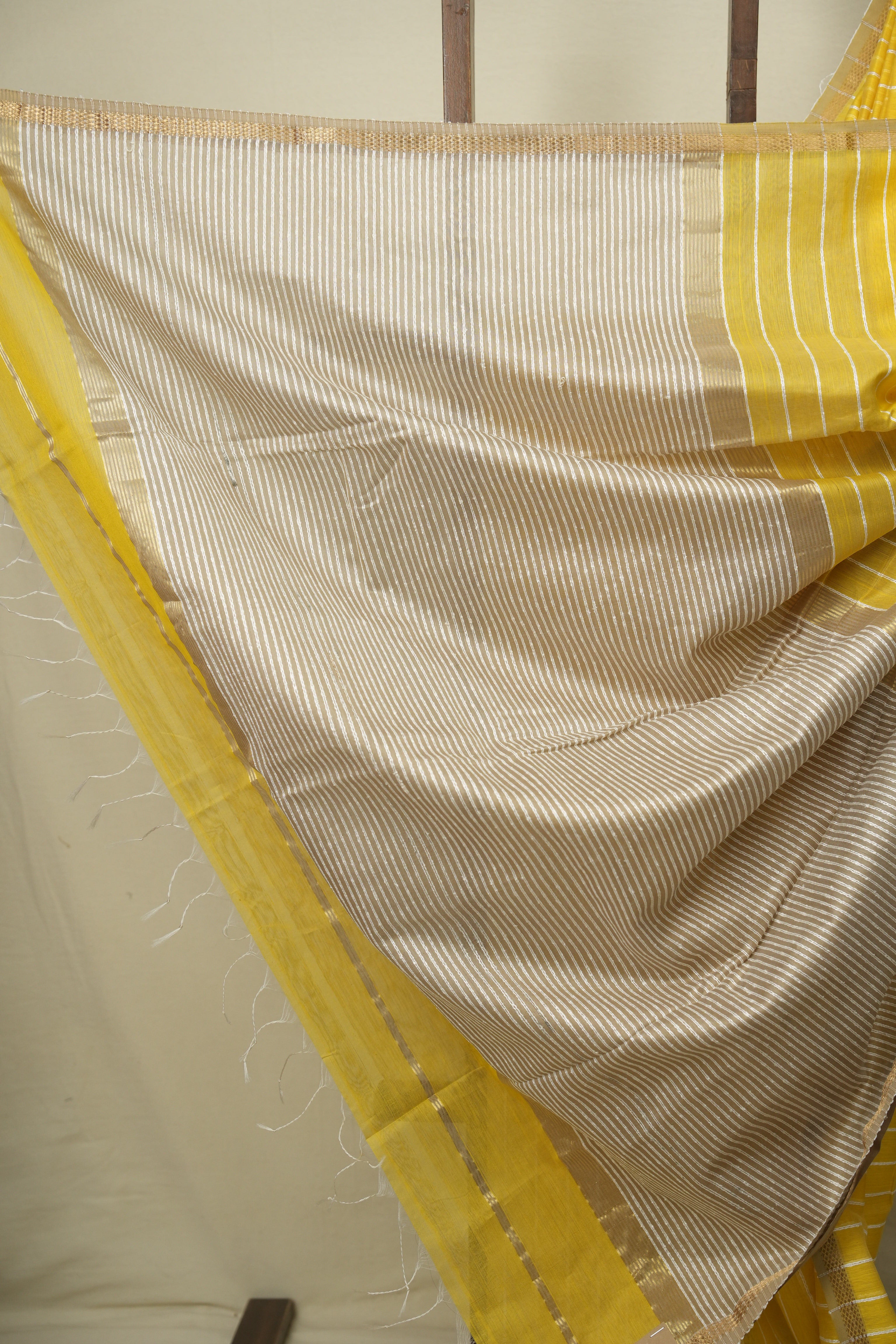 Yellow Maheshwari Saree - SRYMS1370