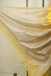 Yellow Maheshwari Saree - SRYMS1370